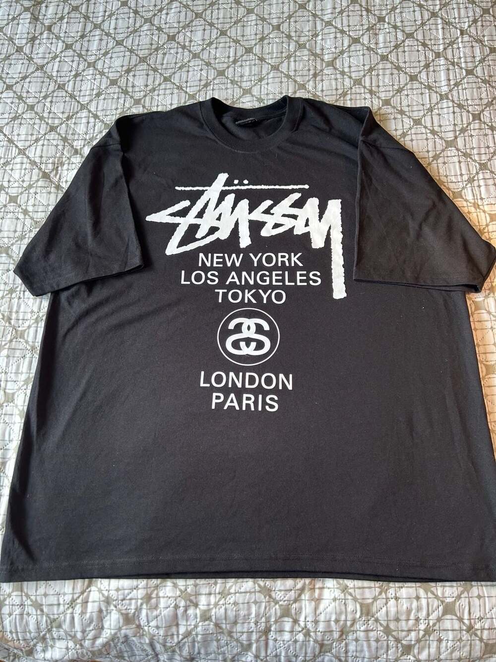Stussy World Tour Graphic T-Shirt Black Size XXL